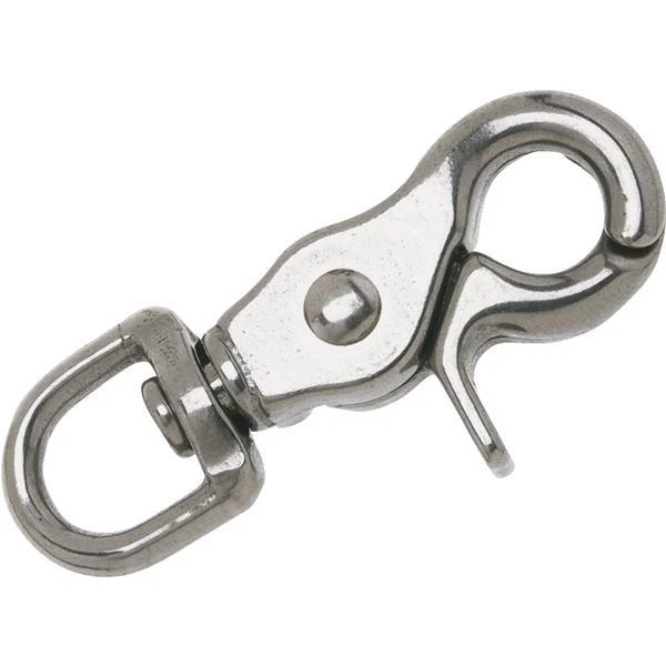 (5)-Stainless Steel 2-15/32" Long Swivel Round 7/16" Eye Trigger Snap T7631704