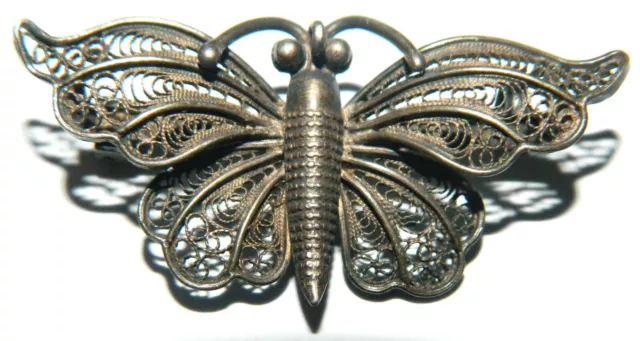 superbe ancienne broche en argent filigrané