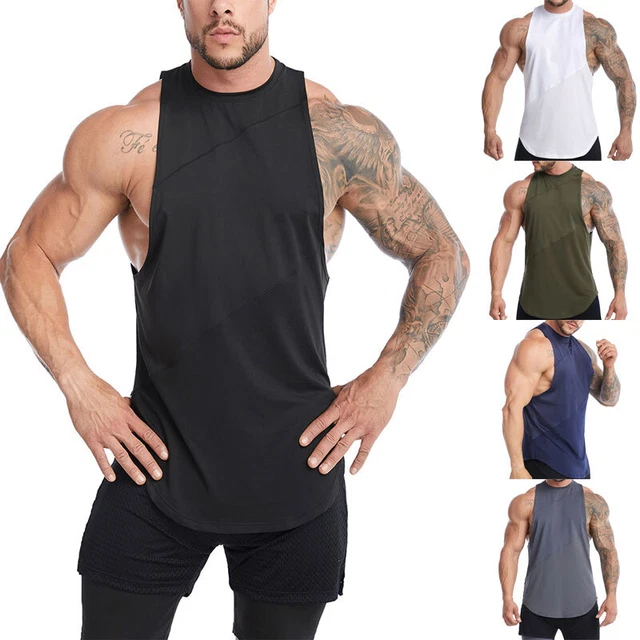 Uomo Rapida Essiccazione Canottiera Palestra SPORTS Gilet Body Building Camicia