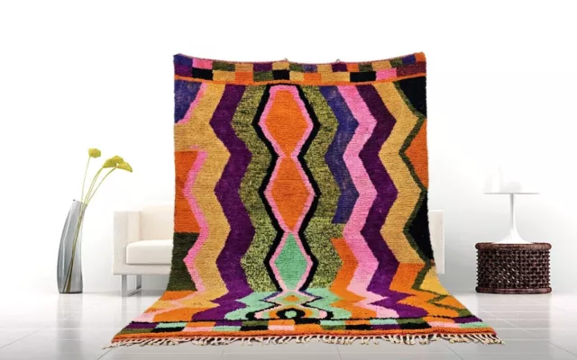 Moroccan Rug Beni Ourain handmade  Colorful Custom Area Rug for living Room