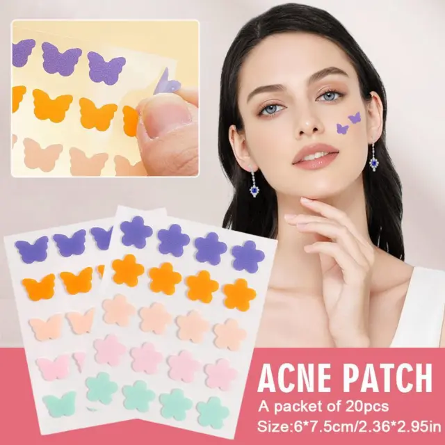 Parche para acné flor mariposa 5 colores desvanecimiento máscara para acné`