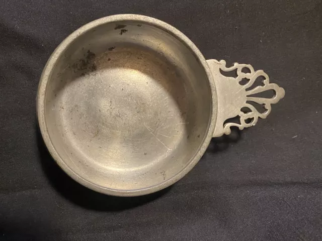 Reed & Barton Pewter Armetale Porringer  Nut Candy Dish With Handle Tray 1-5 X