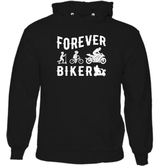 Forever Biker Mens Funny Motorbike Hoodie Motorcycle Bike Cycle Cafe Racer Top