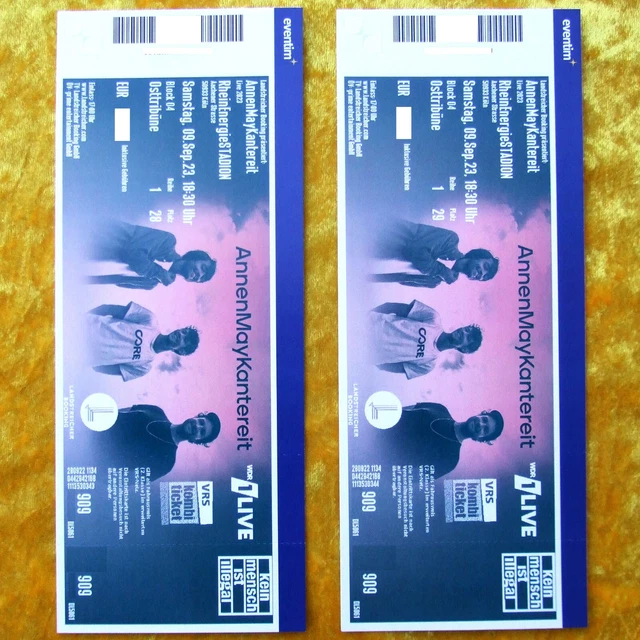 🌟 AnnenMayKantereit 🌟 2 TOP-Tickets 🌟 BLOCK O4 - REIHE 1 🌟 Köln 9.9.2023 🌟