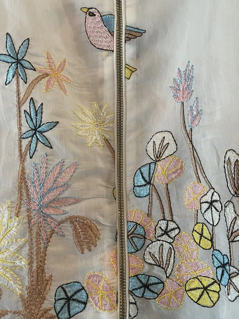 MOLLY BRACKEN Embroidered Spring / Summer Lightweight Jacket - Wearable Art -