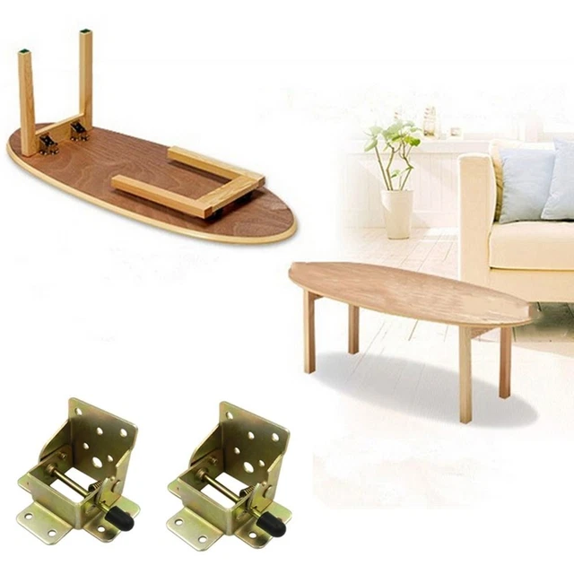 2pcs Iron Hinge 90 Degree Table Leg Brackets Foldable Support Brackets  Chair