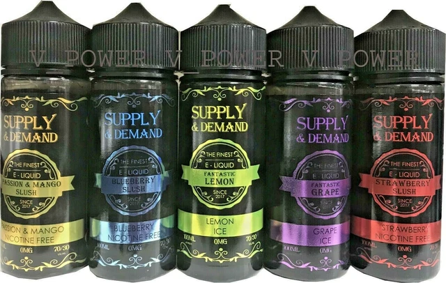 SUPPLY AND DEMAND Vape Liquid 100ml E Liquid Juice 0MG Vape 70/30VG/PG  12.95 - PicClick UK