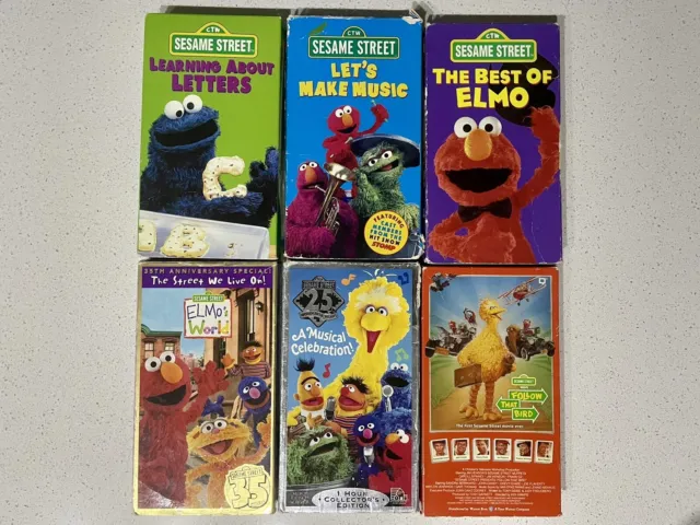Sesame Street Vhs Lot Follow That Bird Elmos World Street We Live On