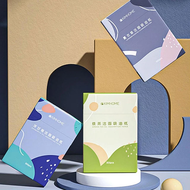 Hojas de absorción de aceite facial papel para secar la cara grasa para la piel B0R2