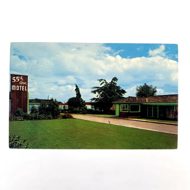 Postcard California Oakland CA 55th Avenue Motel Foothill Blvd 1960s Chrome