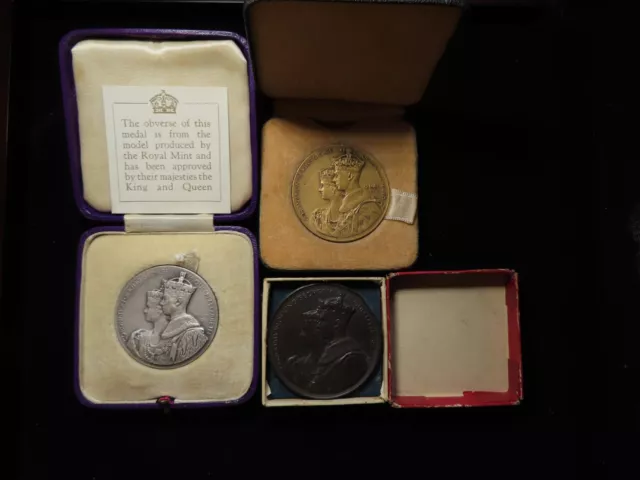 GB 1937 Coronation Medals (3), All Boxed (One Ex Spink)