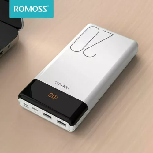 Batterie Externe Portable 20000mAh ROMOSS Power Bank 2USB Charge Rapide Chargeur