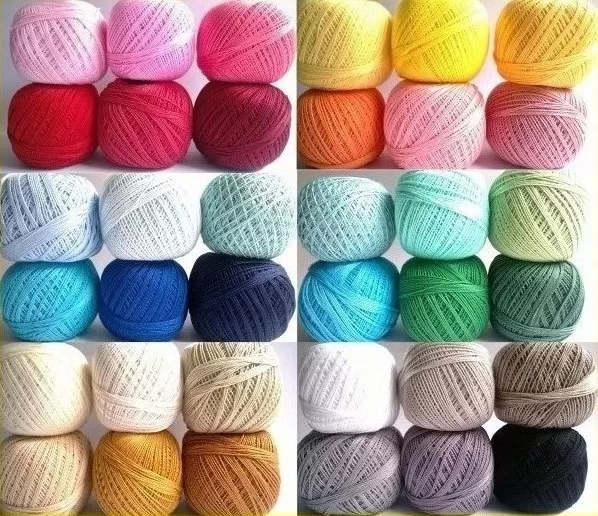 Double Mercerized Crochet Size 5 Cotton Ball Yarn 464yd/425m ARIA Thread  100g