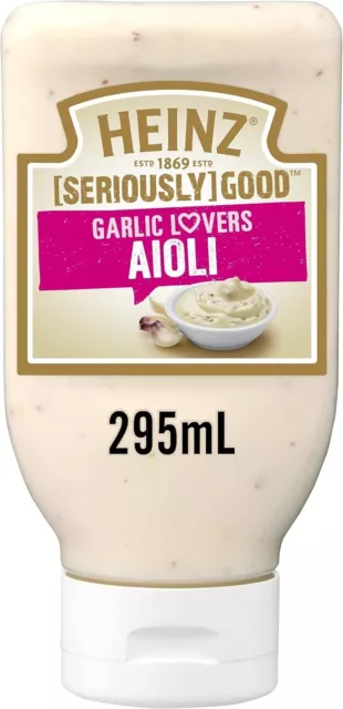 HEINZ SERIOUSLY GOOD Garlic Lovers Aioli Mayonniase FAST FREE SHIPPING AU  $8.00 - PicClick AU
