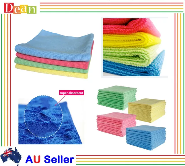 10/50/100 Pcs Microfibre Cloth Rag Bulk Car Kitchen Glass Cleaning Towel Washing