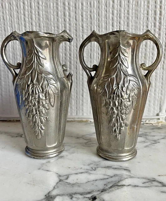 Choisy le Roi paire de vases en grès montés sur bronze