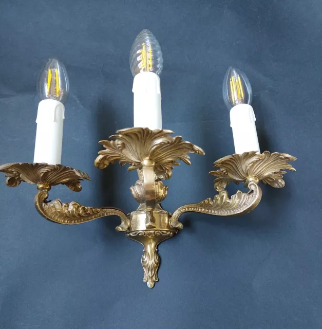 Vintage of French Empire Brass 3 Lights Sconce Wall Light