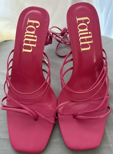 WOMEN S FAITH PINK Echo Strappy Ankle Wrap Heeled Sandals. Size UK 5. 11.50 PicClick UK