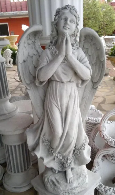 Steinfigur Engel, Statue, Steinguss, 75 cm Skulpturen, Grabengel, Gartenfigur