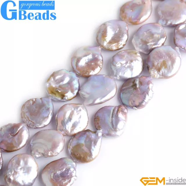 Baroque Large Nuclear Edison Pearl Beads For Jewelry Making 15" Natural Stone