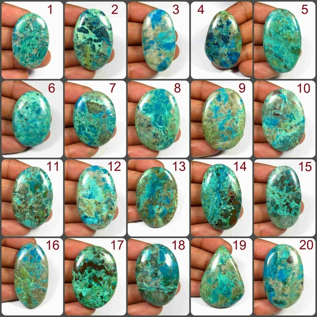 Natural Green Blue Chrysocolla Cabochon Gemstone For Unique Creations CH-A