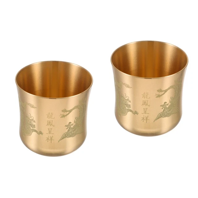 2 un. Taza de té de cobre de colección taza de té de agua multifuncional agua de Buda