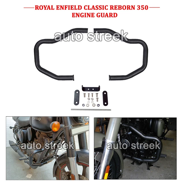 FIT FOR ROYAL Enfield Classic Reborn 350 "Crash Bar Engine Guard, Black