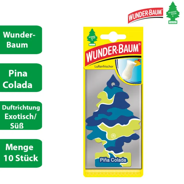 10 x Wunderbaum® - Sorte Pina Colada - Duft Baum - Little Trees - Exotisch / Süß