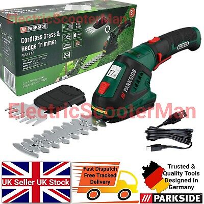 4.0V / 2.0Ah for tidying lawn edges and shaping hedges Easy-to-operate trimmer with powerful Li-Ion battery Parkside Cordless Grass & Hedge Trimmer PGSA 4 A2 2-in-1 