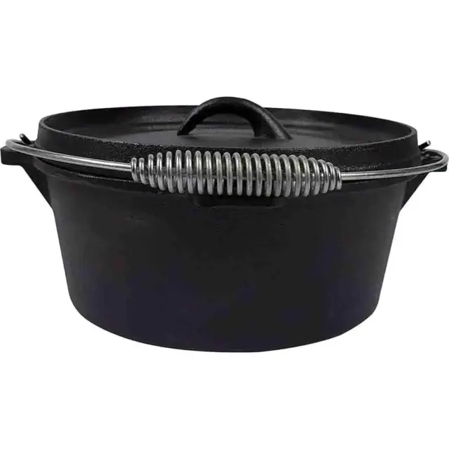 Heavy-Duty Cast Iron Dutch Oven Designed for Grills and Outdoor Cooking