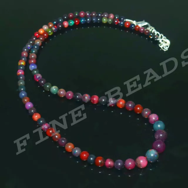 Opal Gemstone Silver Jewelry Fire opal beads Opal jewelry Necklace Gift Np-3618