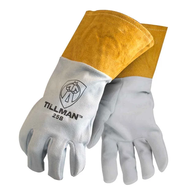 Tillman 25B Deerskin Split Leather 4" Cuff TIG Welding Gloves Small