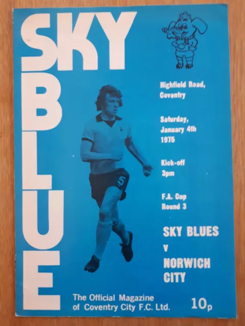 Coventry City v Norwich City - FA Cup 3rd Round Programme - Jan 4th 1975