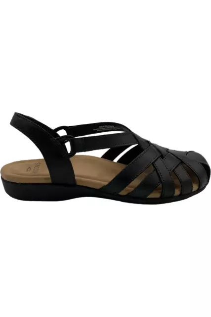 Earth Origins Leather Fisherman Sandals Berri Black