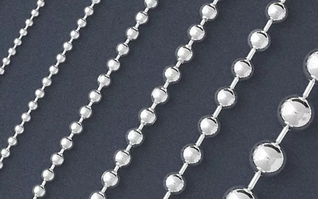 925 Solid Silver BALL Chain Necklace/Bracelet-Italian 925 Solid Sterling Silver