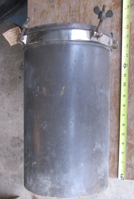 Vintage Auto Carbide Generator Lower Tank Acetylene 1912 Russell? 14 x 8.25 Inch