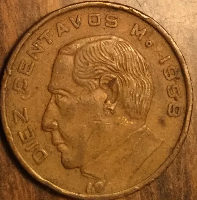 1959 Mexico 10 Centavos Coin