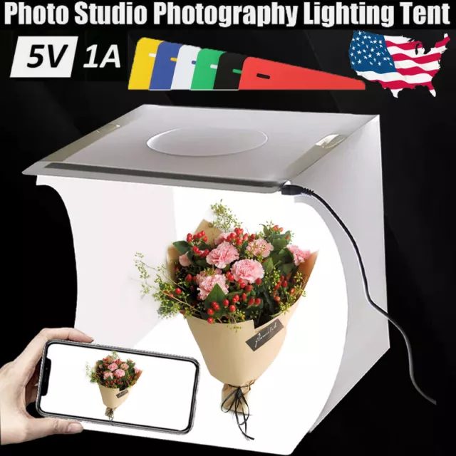 LED Light Room Photo Studio Photography Lighting Tent Kit Backdrop Cube Mini Box