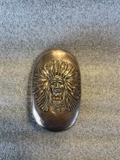 Unger Brothers Sterling Silver Indian Chief  Brush 1880's
