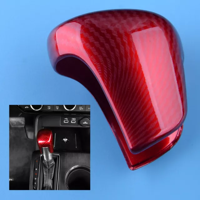 ABS Red Carbon Fiber Car Gear Shift Knob Head Trim Fit For Honda Civic 11th 2022
