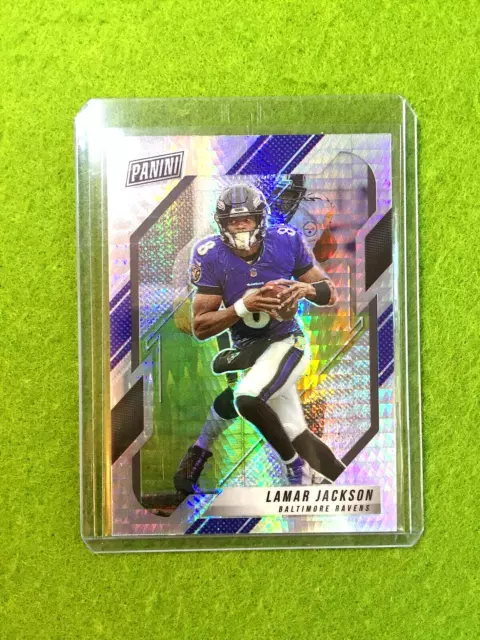 Lamar Jackson VIP HYPER SILVER PRIZM CARD 2022 National Lamar Jackson 2021 VIP