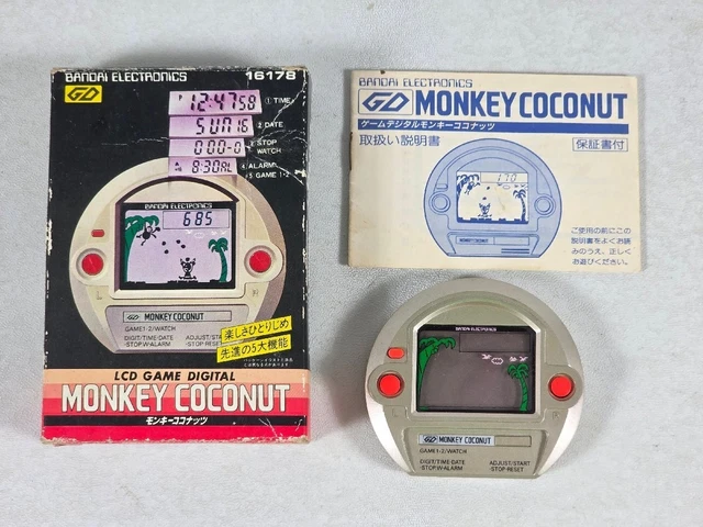VINTAGE BANDAI LCD Game Digital MONKEY COCONUT Japan w/Box, Manual