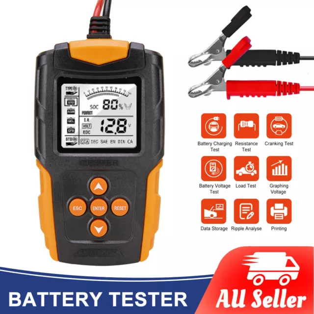 12V 24V Car Battery Tester LCD System Analyzer Charging Battery Load Tester Tool