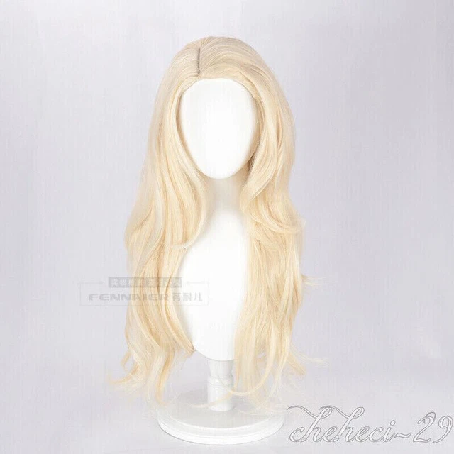 Frozen rubia clara Anna Elsa elegante vestido peluca estilo cabello