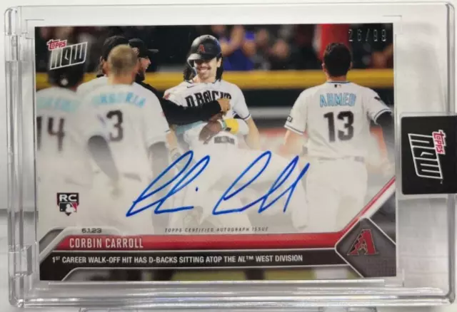 Corbin Carroll 6/1/2023 Topps Jetzt MLB 1st Walk-Off RC Autogramm Auto #' D