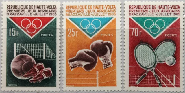 UPPER VOLTA OBERVOLTA 1965 167-69 141-43 1st African Games Sport Soccer MNH