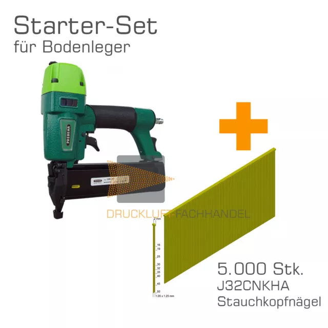 Prebena Druckluftnagler 2XR-J50 + J32CNKHA Stauchkopfnägel - Starter-Set für
