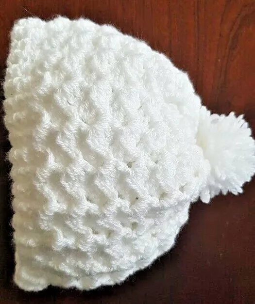 Bellissimo Cappello Pom Pom Beanie Bianco Bambina, Ragazzi, Unisex, 3-6 Mesi