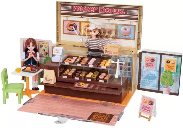 Takara Tomy Doll playhouse toy set Licca chan Mister Donut shop From Japan New