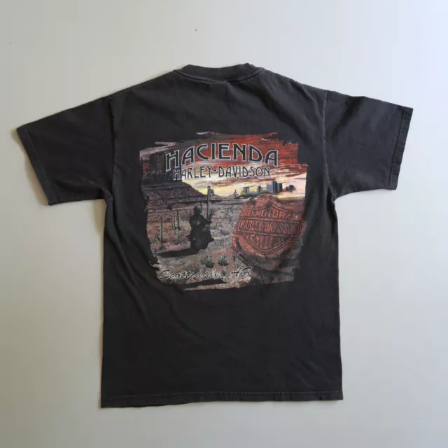 Vintage Harley Davidson Shirt Adult Small Black Wolves Wolf Motorcycle 90s Mens